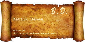 Battik Dénes névjegykártya